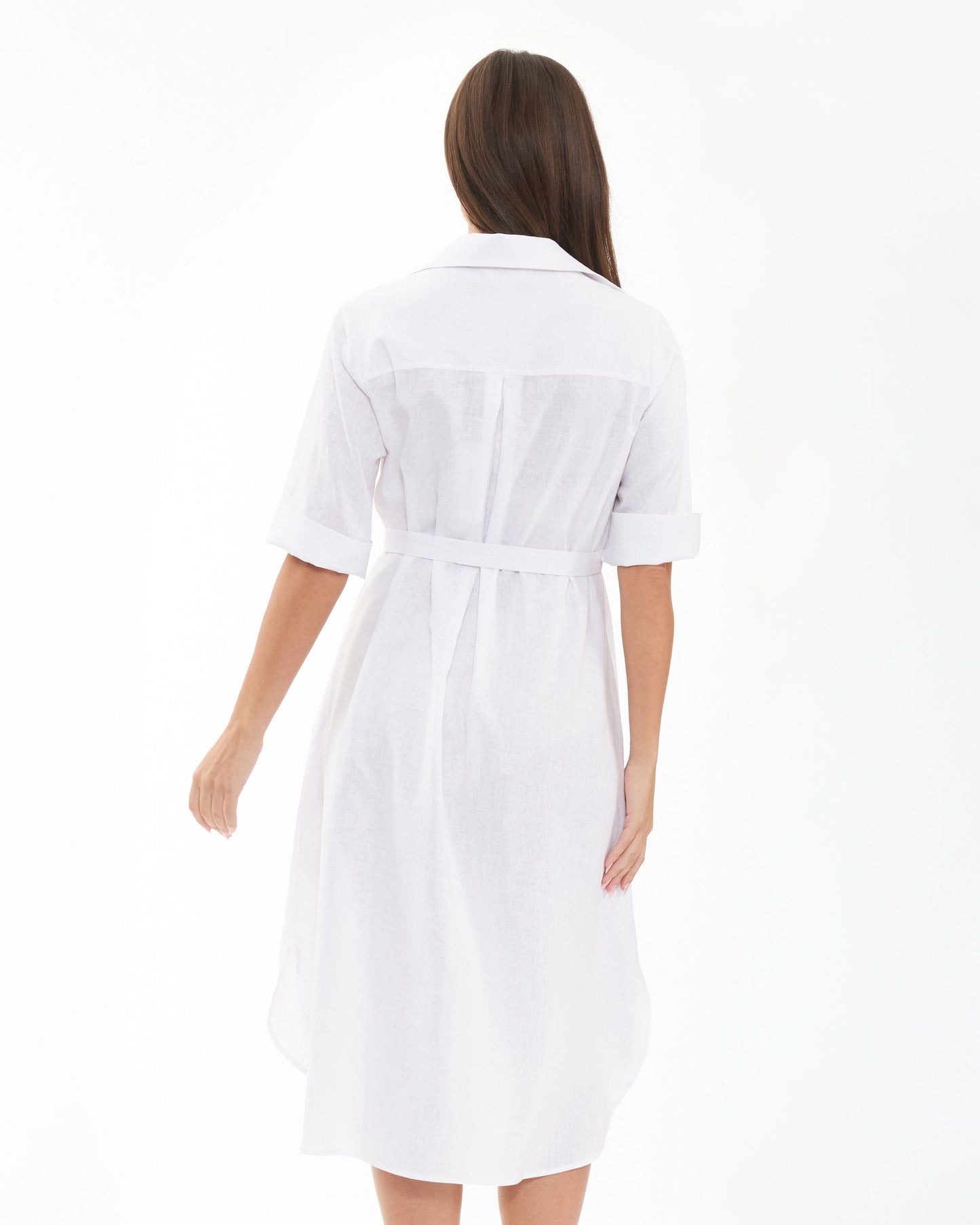 Ripe Molly Linen Shirt Dress - White