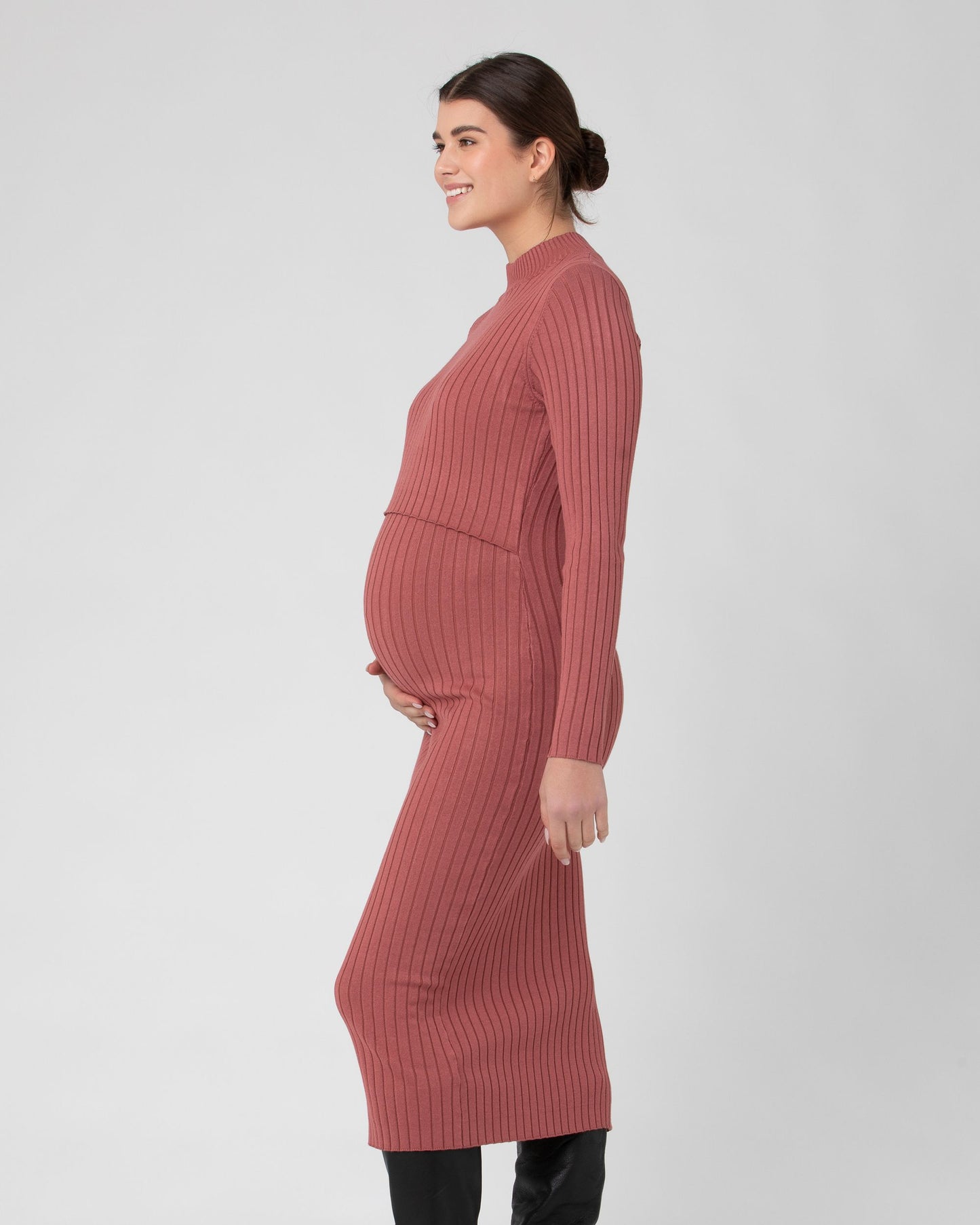 Ripe Nella Rib Nursing Knit Dress - Rouge