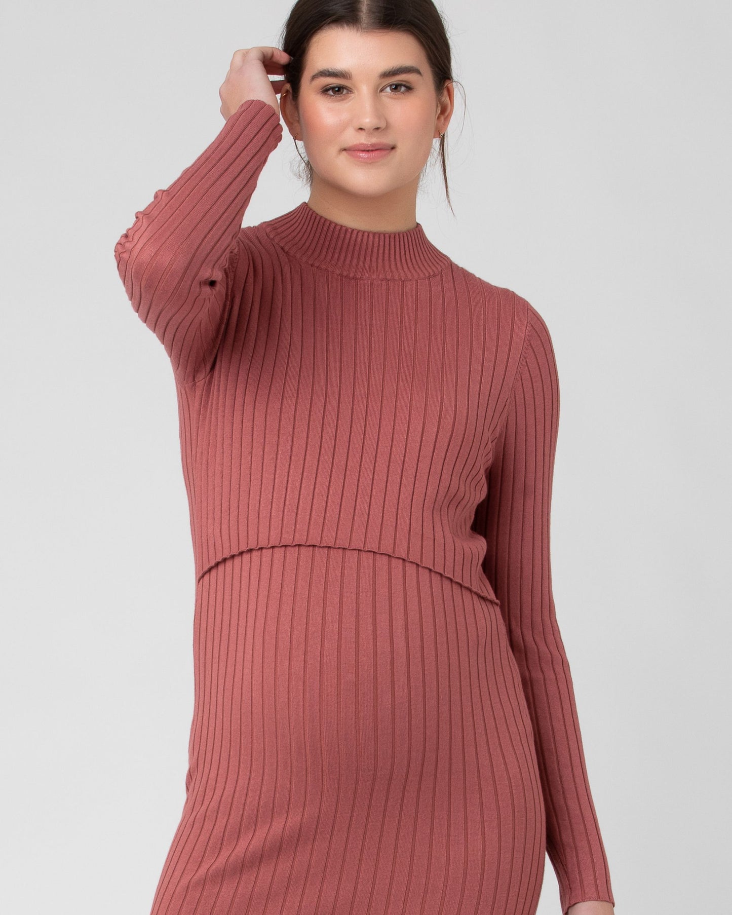 Ripe Nella Rib Nursing Knit Dress - Rouge