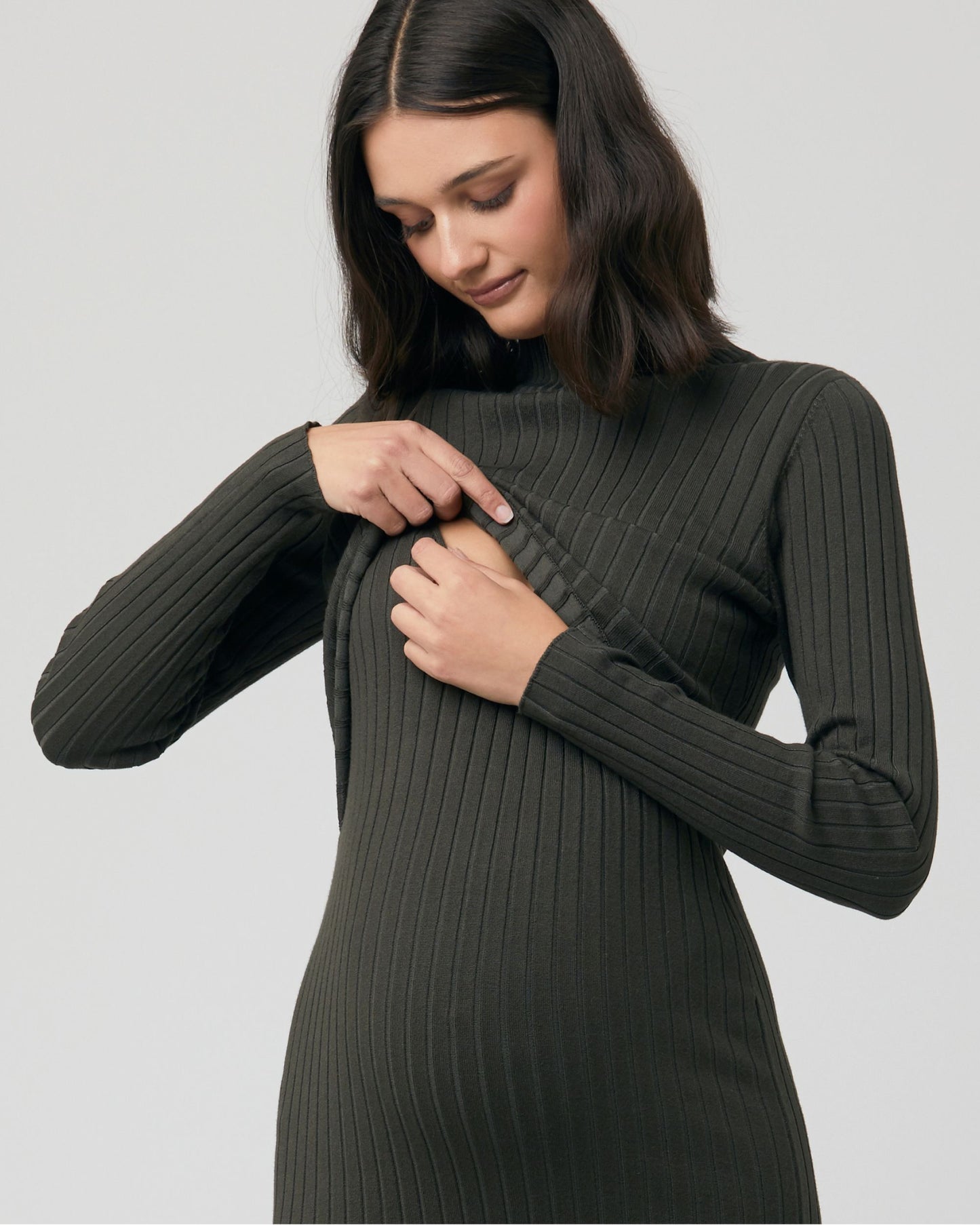 Ripe Nella Rib Nursing Knit Dress - Ivy