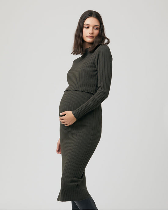 Ripe Nella Rib Nursing Knit Dress - Ivy