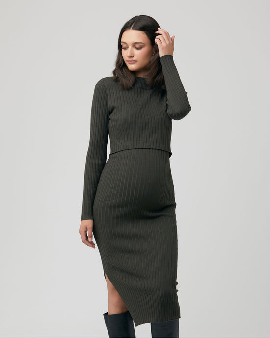 Ripe Nella Rib Nursing Knit Dress - Ivy