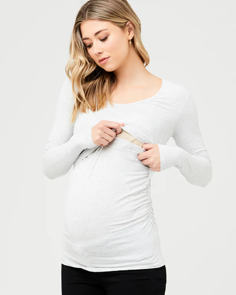 Ripe Organic Nursing Long Sleeve Top - Silver Marle