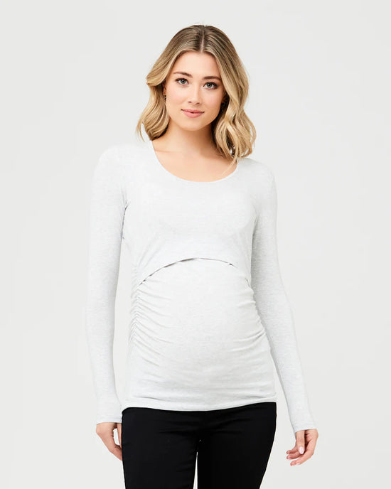 Ripe Organic Nursing Long Sleeve Top - Silver Marle