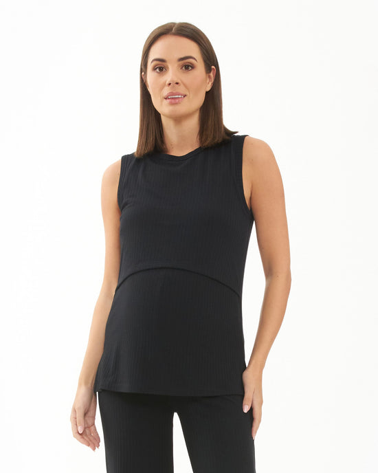 Ripe Peter Rib Nursing Tank - Black