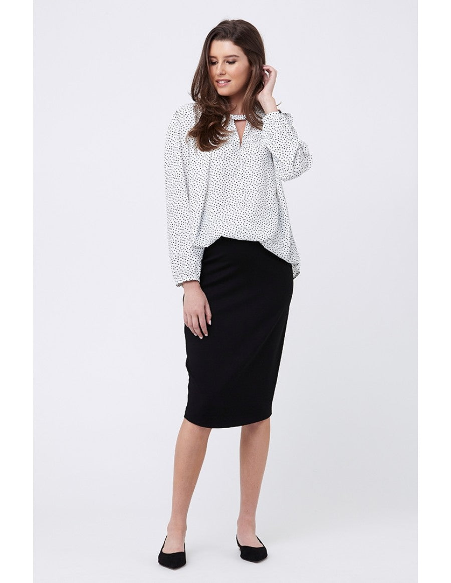 Ripe Ponte Pencil Skirt - Black