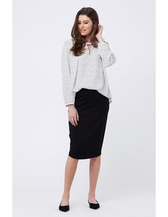 Ripe Ponte Pencil Skirt - Black