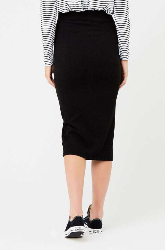 Ripe Ribbed Knit Pencil Skirt - Black