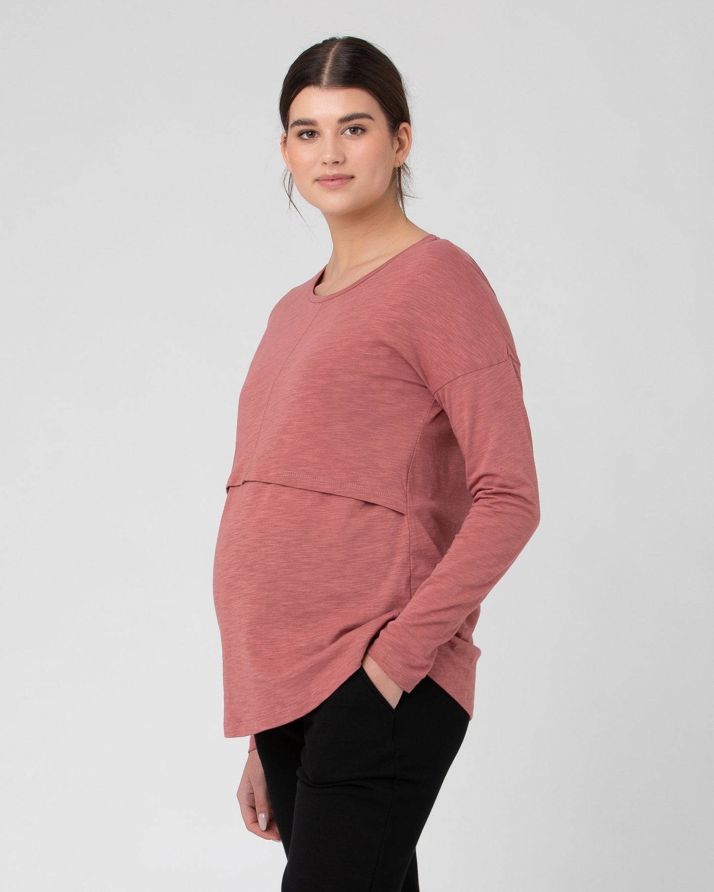 Ripe Richie Long Sleeve Nursing Tee - Rouge