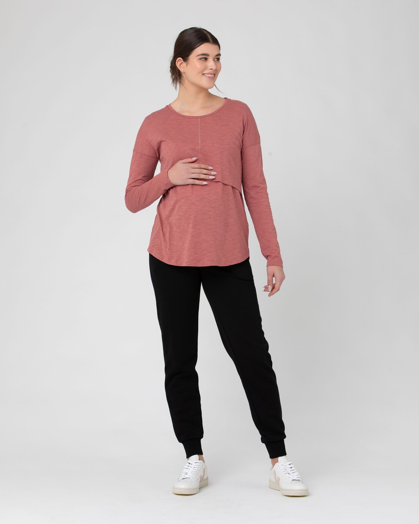 Ripe Richie Long Sleeve Nursing Tee - Rouge