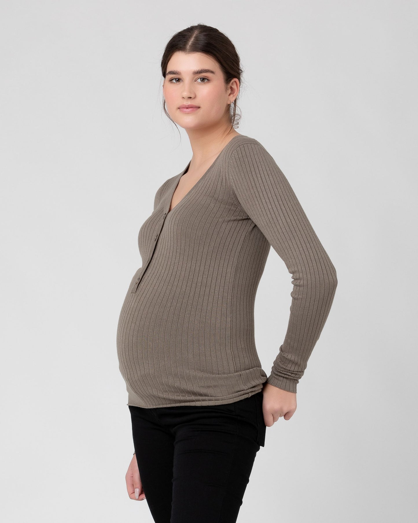 Ripe Zoe Button Up Nursing Knit - Olive