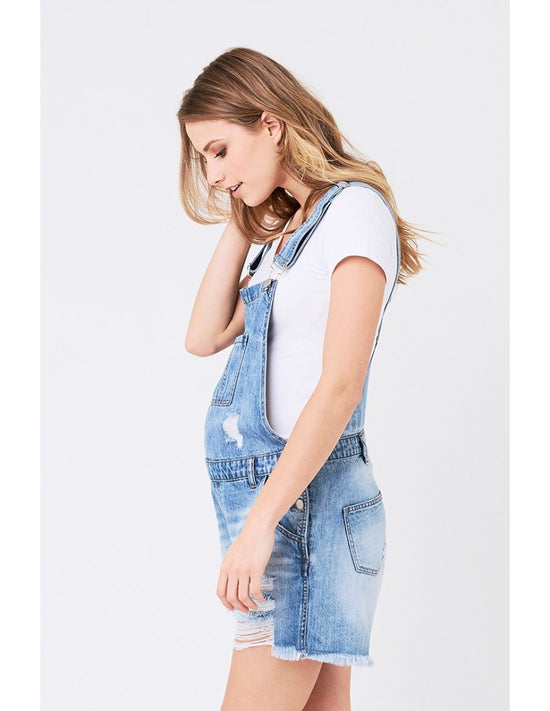 Ripe Denim Short Overalls - Pale Blue