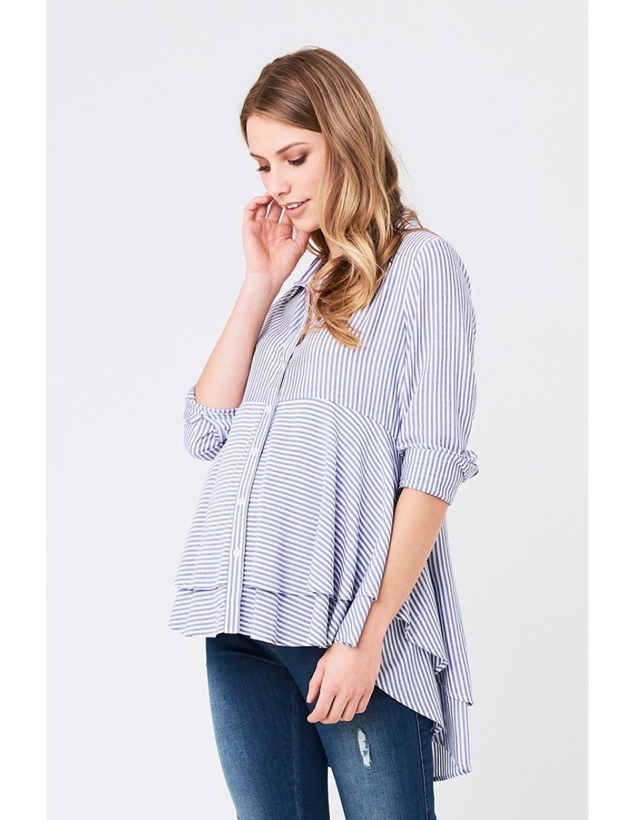 Ripe Stripe Layered Peplum Shirt