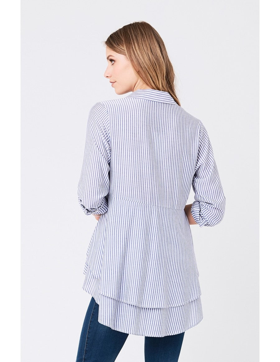 Ripe Stripe Layered Peplum Shirt