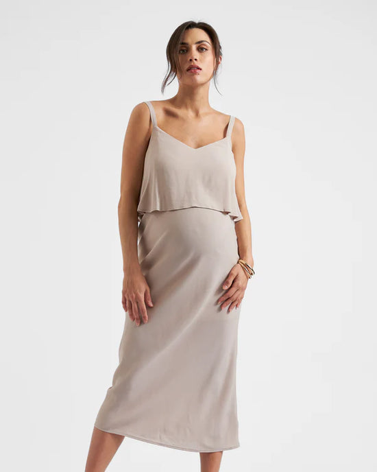 Ripe Alma Nursing Slip Dress - Sand