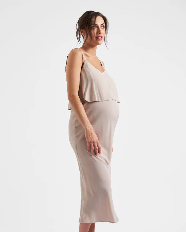 Ripe Alma Nursing Slip Dress - Sand