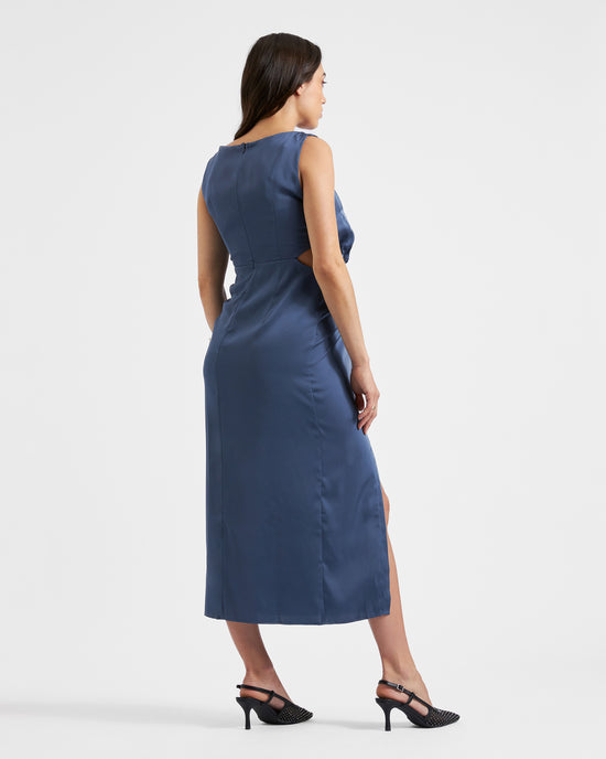 Ripe  Chantell Side Twist Dress - Washed Indigo