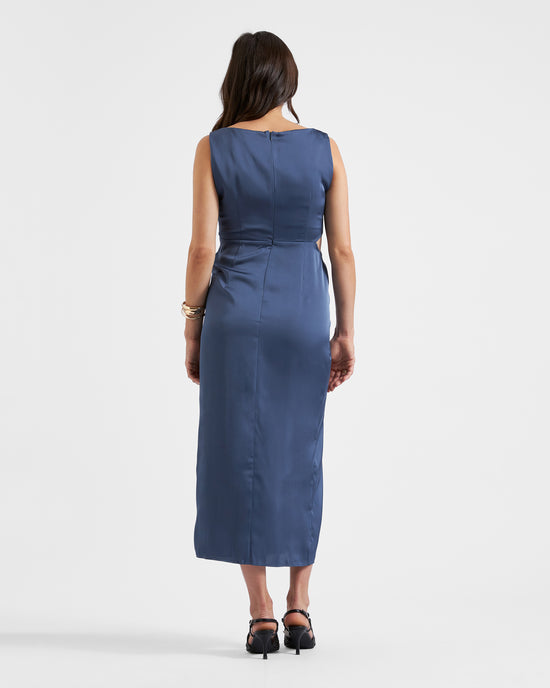 Ripe  Chantell Side Twist Dress - Washed Indigo