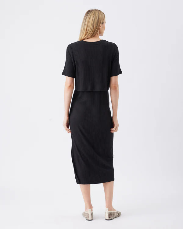 Ripe Ivy Rib Nursing Dress - Black