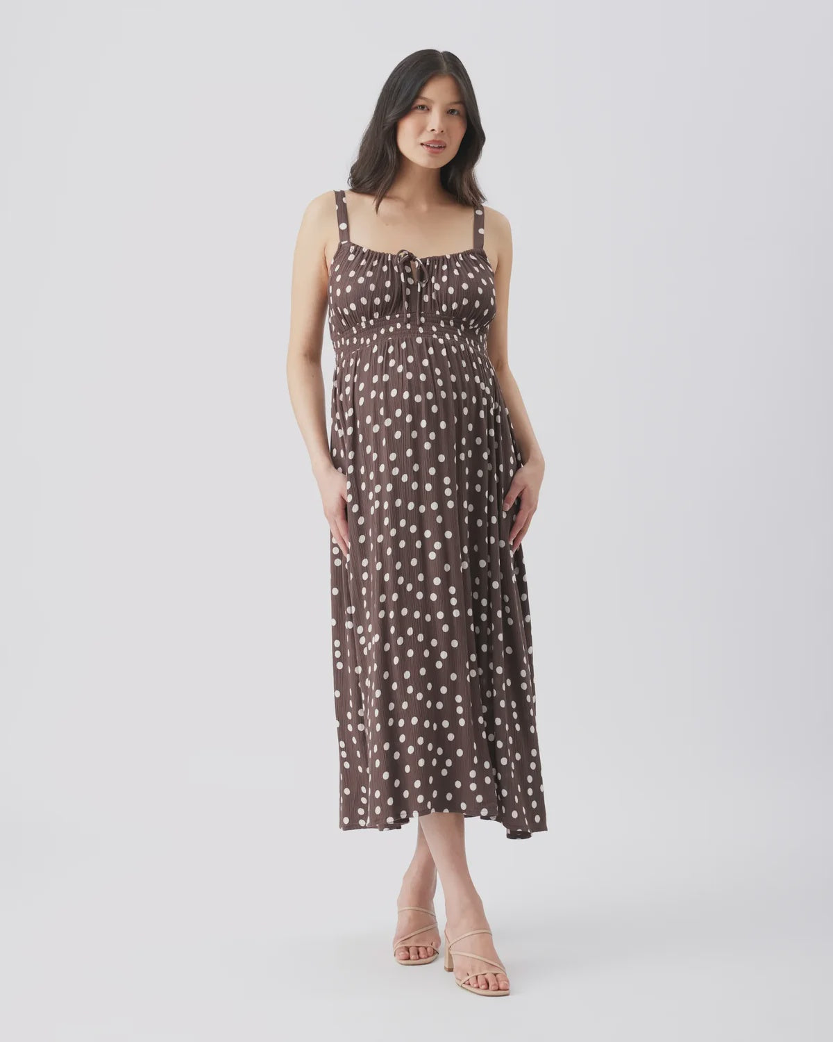 Ripe Juliette Spot Dress - Brown / Off White