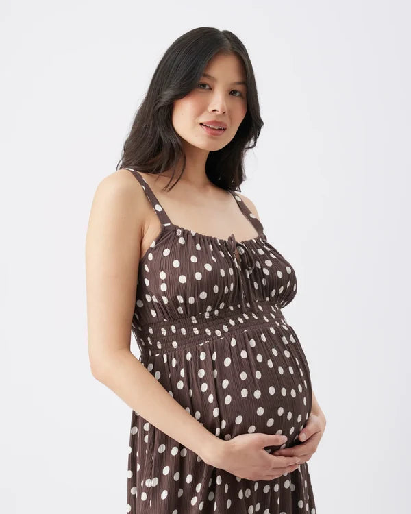 Ripe Juliette Spot Dress - Brown / Off White
