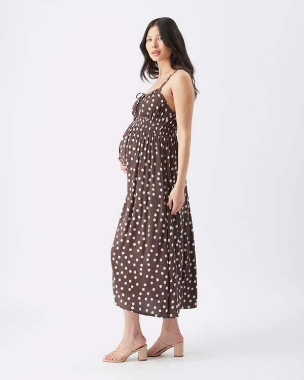 Ripe Juliette Spot Dress - Brown / Off White