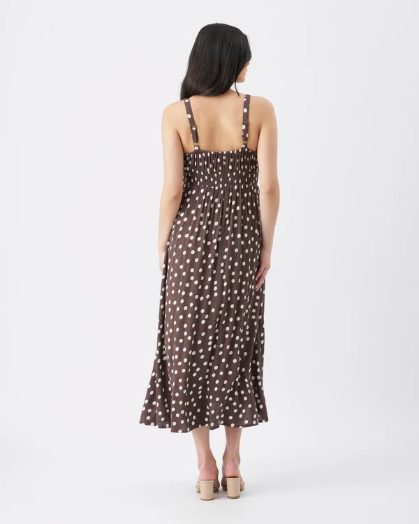 Ripe Juliette Spot Dress - Brown / Off White