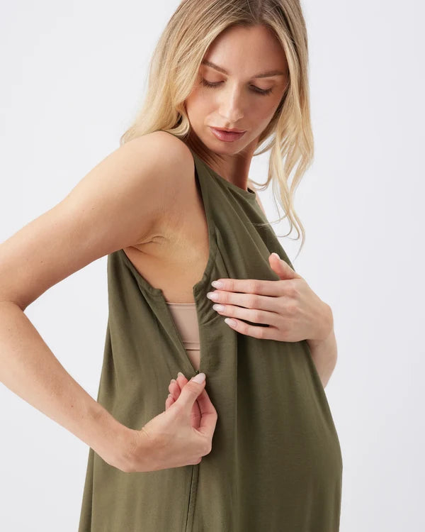 Ripe Irene Shift Dress - Khaki