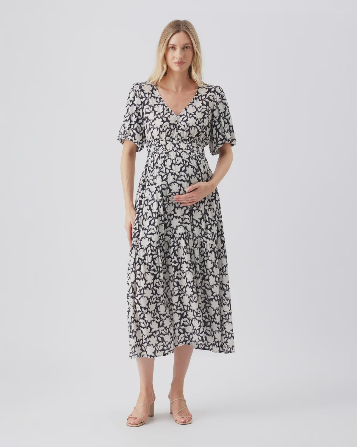 Ripe Tammy Maxi Dress - Navy / Off White
