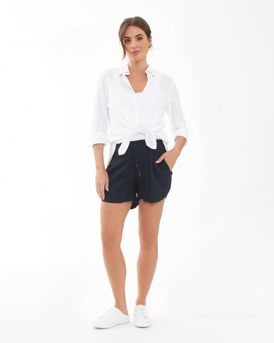 Ripe Indi Shirred Short - Navy