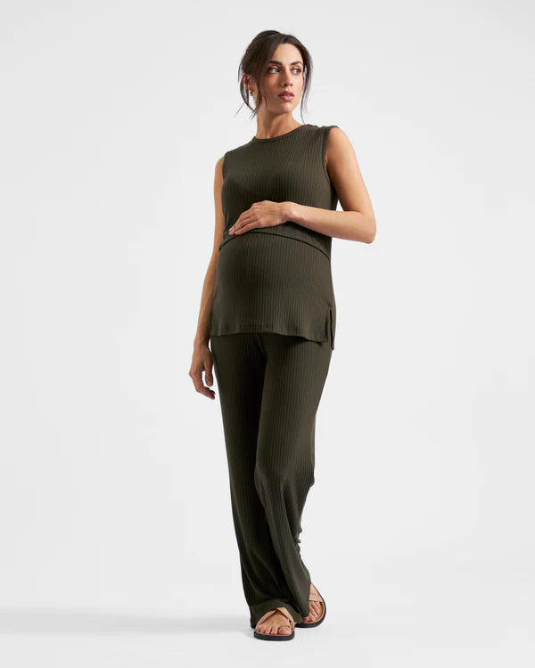 Ripe Cindy Rib Pant - Khaki