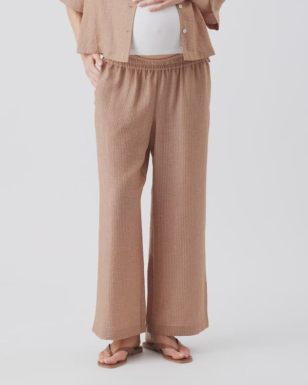 Ripe Paige Stripe Pant - Tan / White