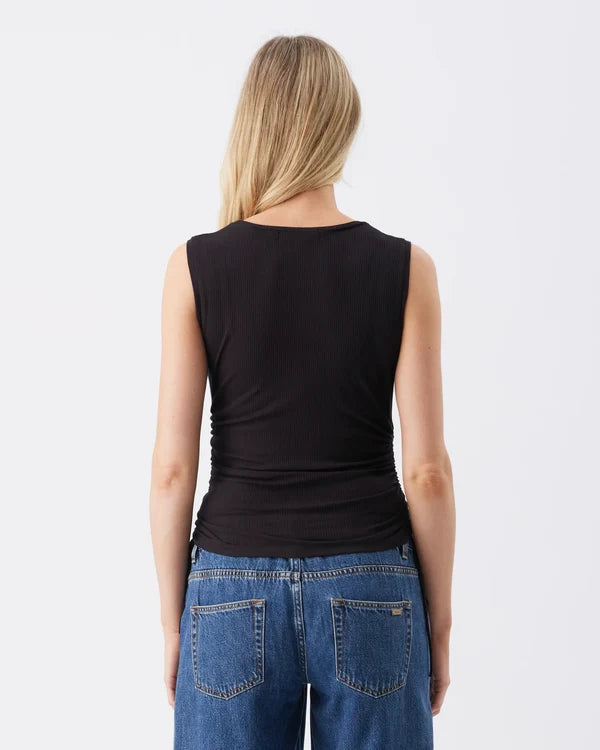 Ripe Jodie Ruched Rib Tank - Black