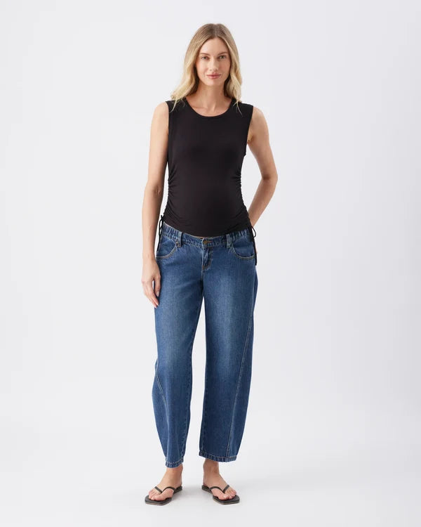 Ripe Jodie Ruched Rib Tank - Black