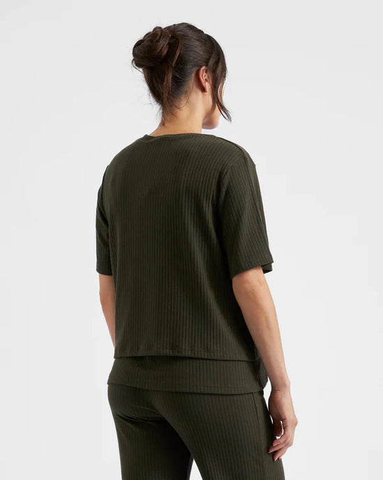 Ripe Mike Rib Nursing Top - Khaki