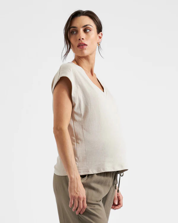 Ripe Marly Zip Nursing Tee - Stone