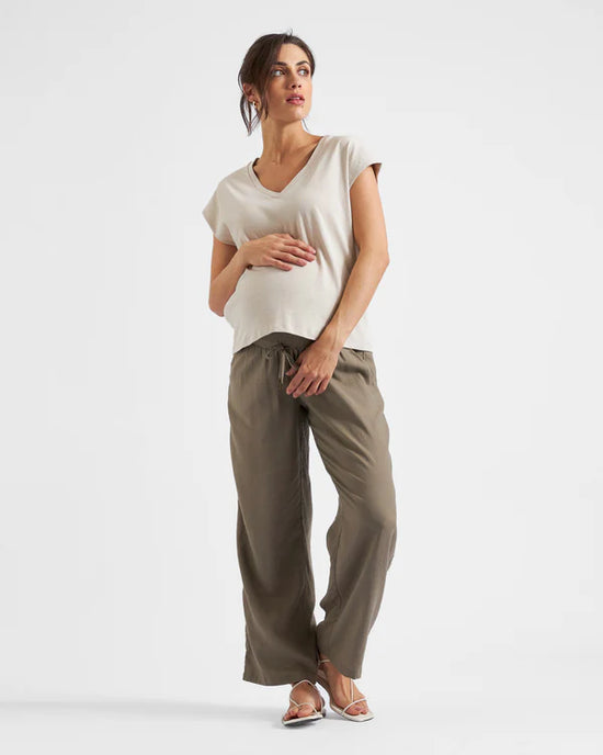 Ripe Marly Zip Nursing Tee - Stone