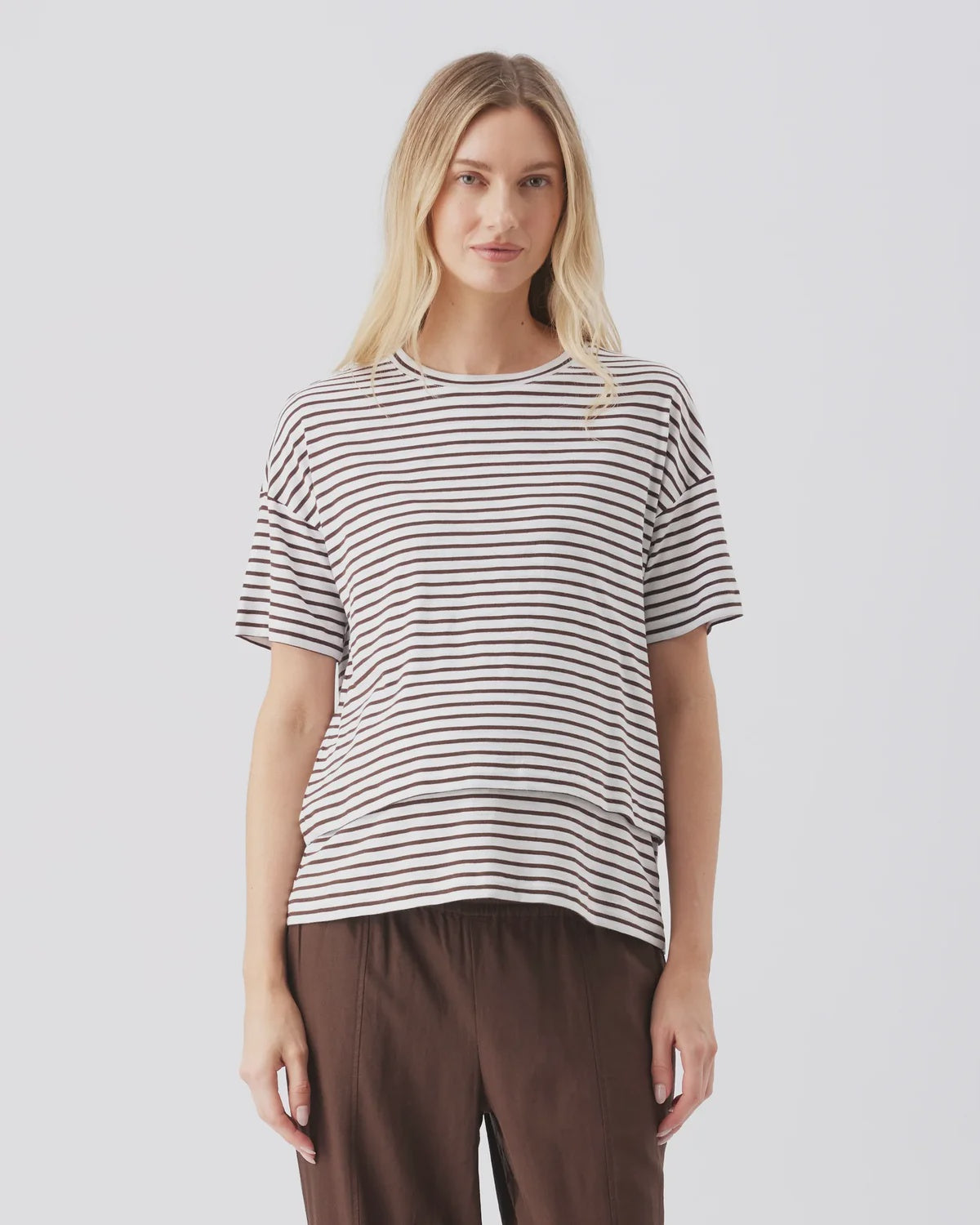 Ripe Claudette Nursing Tee - White / Chocolate