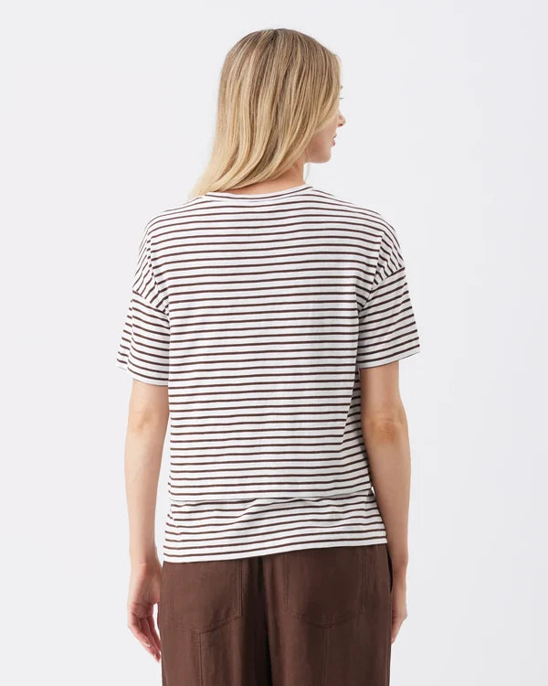 Ripe Claudette Nursing Tee - White / Chocolate