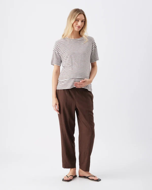 Ripe Claudette Nursing Tee - White / Chocolate