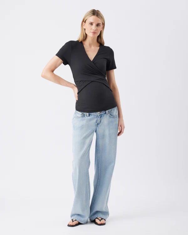 Ripe Luxe Knit Embrace Nursing Tee - Black