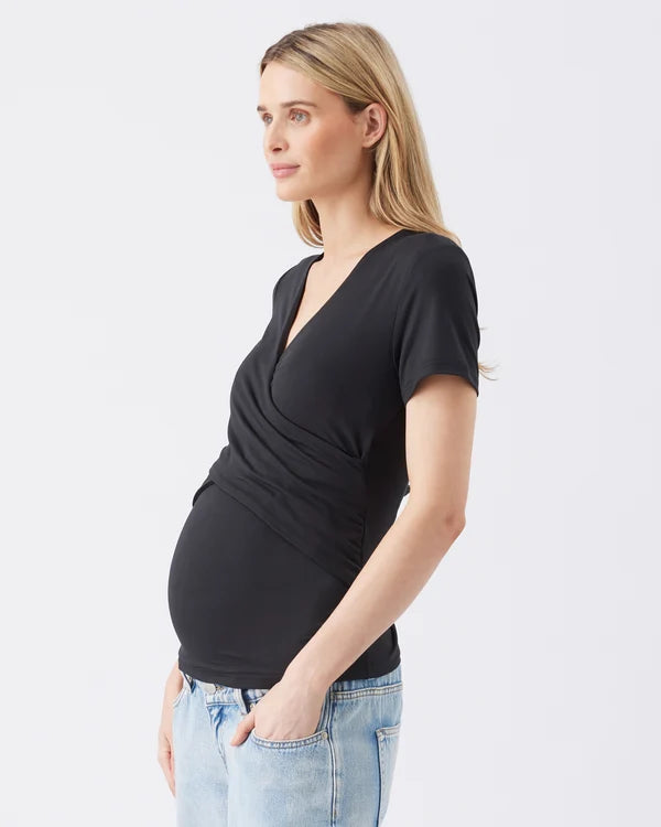 Ripe Luxe Knit Embrace Nursing Tee - Black