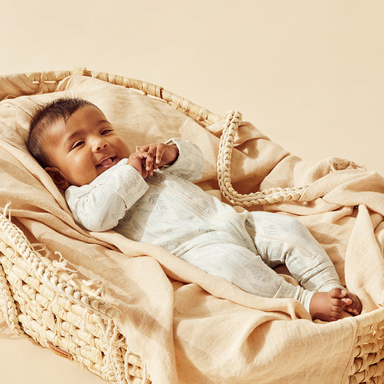 WF Organic Zipsuit with Feet - New Leaf