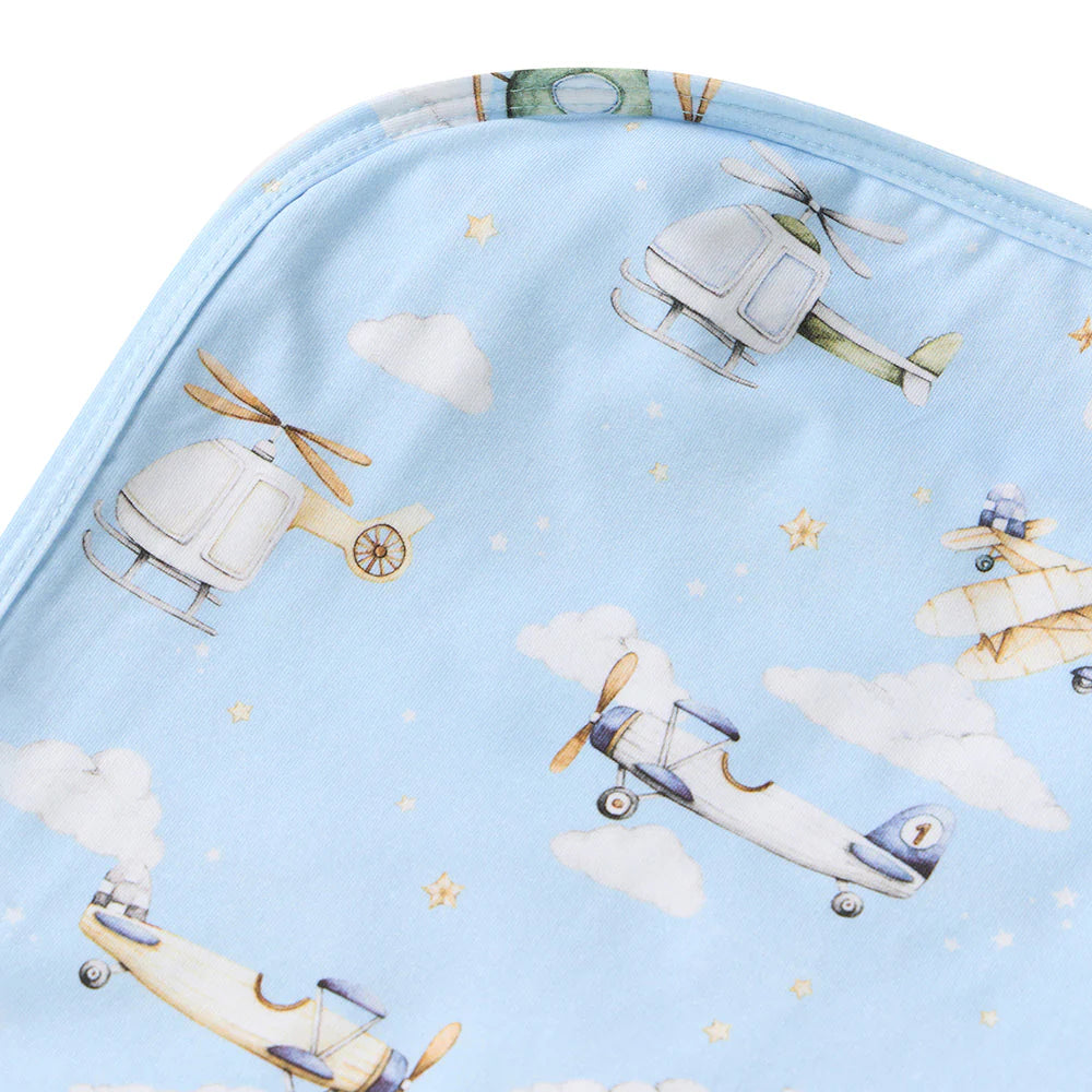 Snuggle Hunny Taking Flight Organic Jersey Wrap & Beanie Set