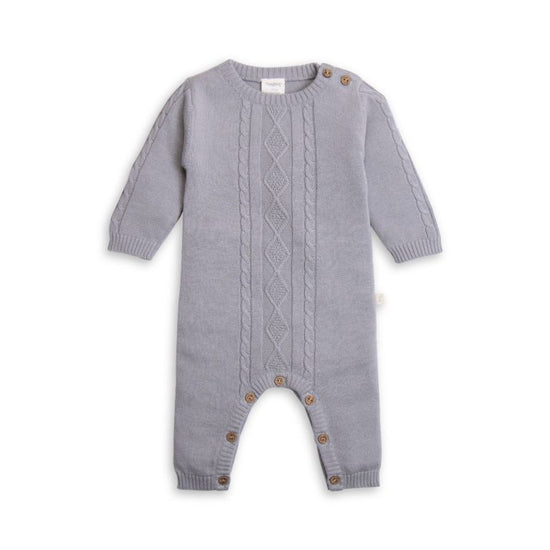 Tiny Twig Growsuit Cable Knit - Drizzle