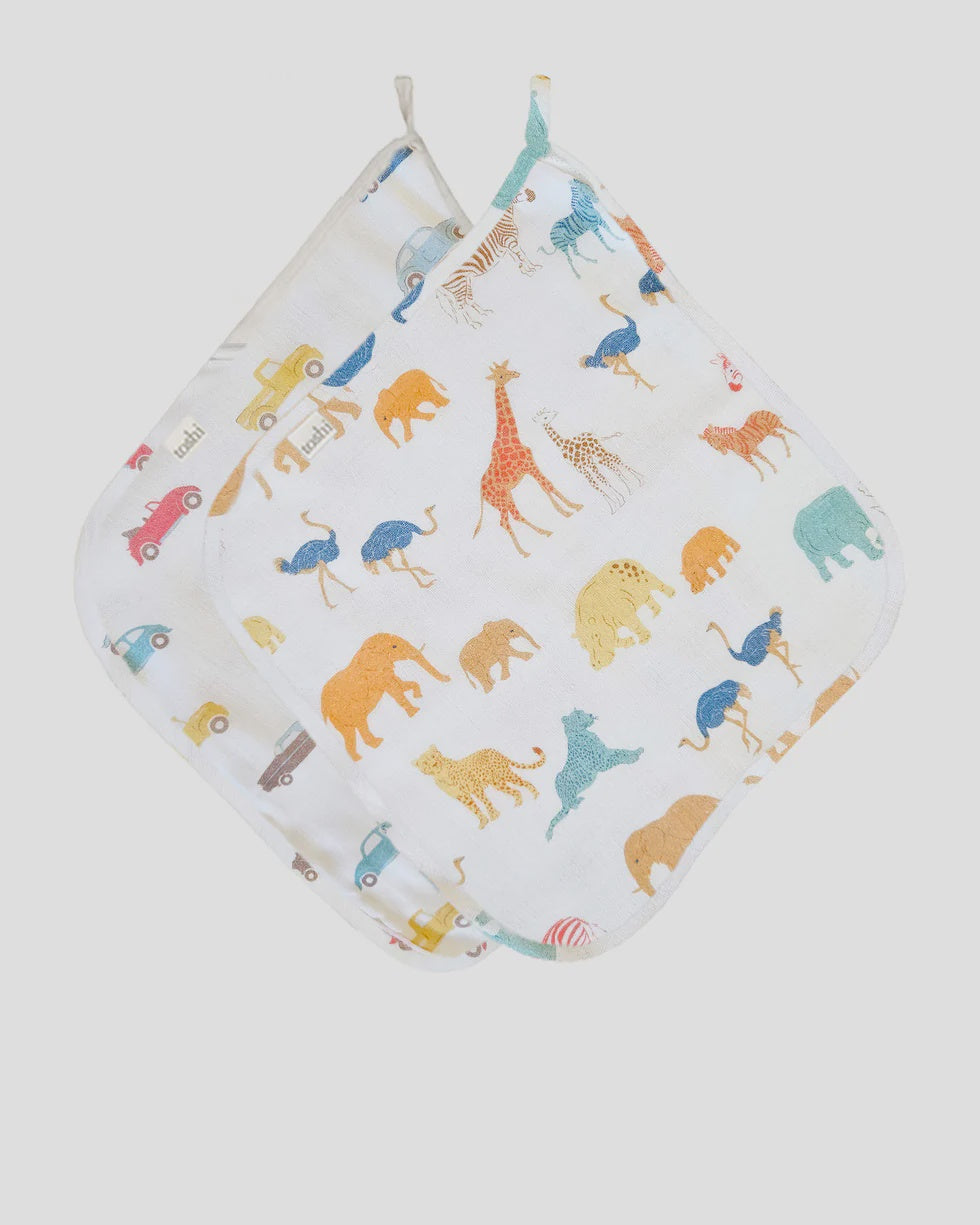 Toshi Baby Washcloth Muslin 2pcs - Congo Dawn