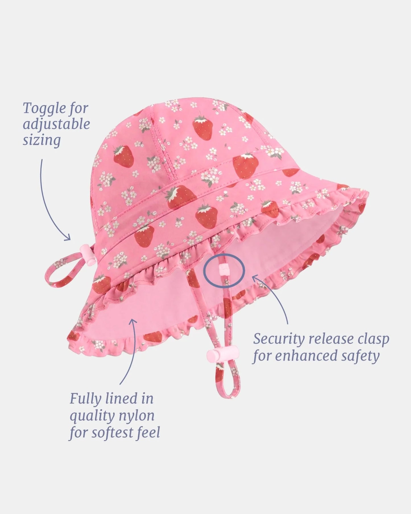 Toshi Swim Bell Hat Twinkle UPF 50+ Strawberry
