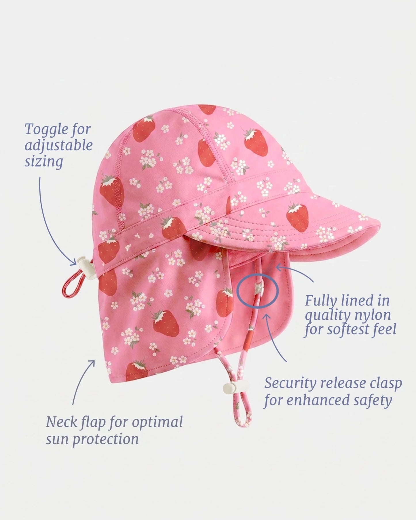 Toshi Swim Flap Cap Twinkle UPF 50+ Strawberry