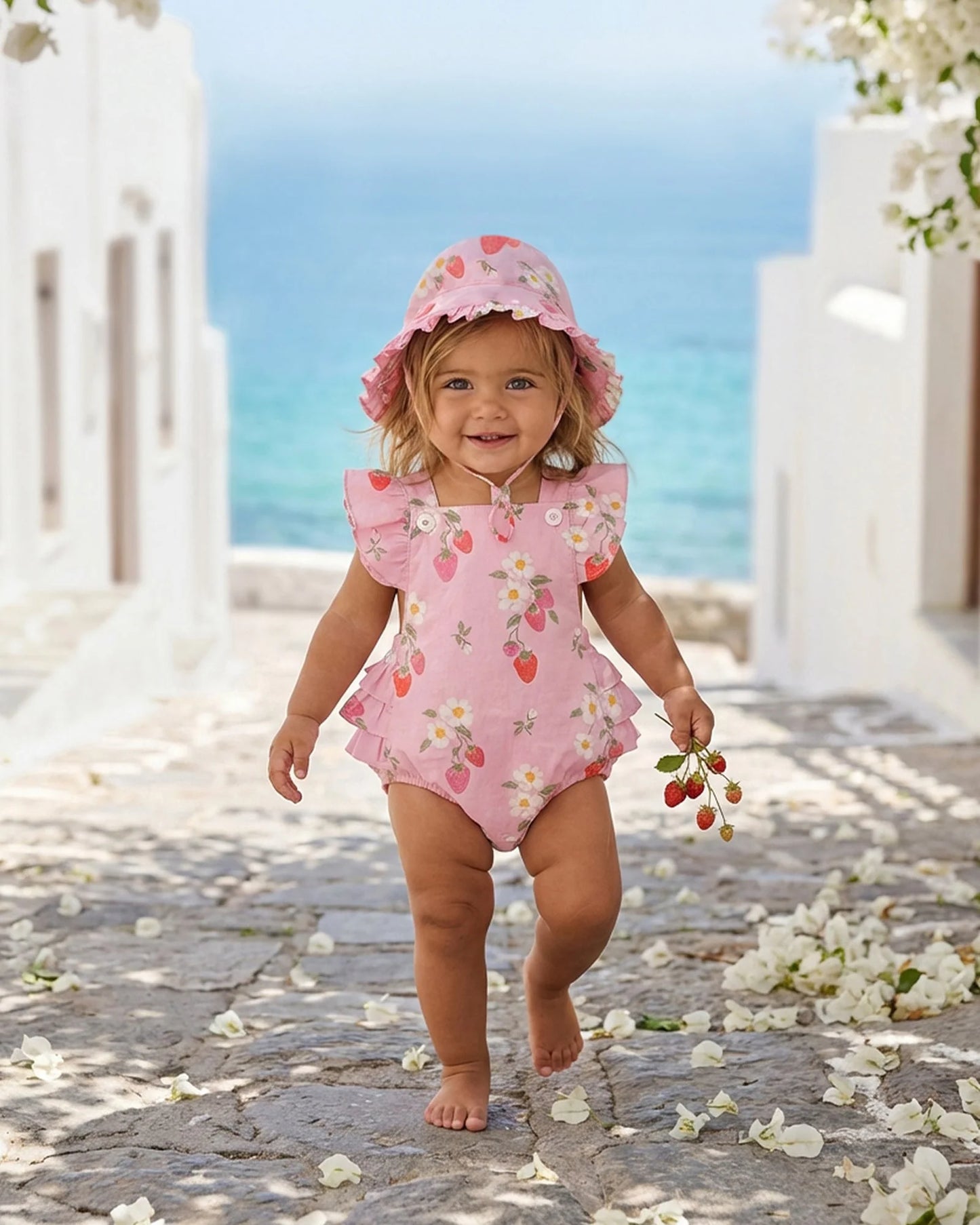 Toshi Baby Romper Strawberry Fields Blossom