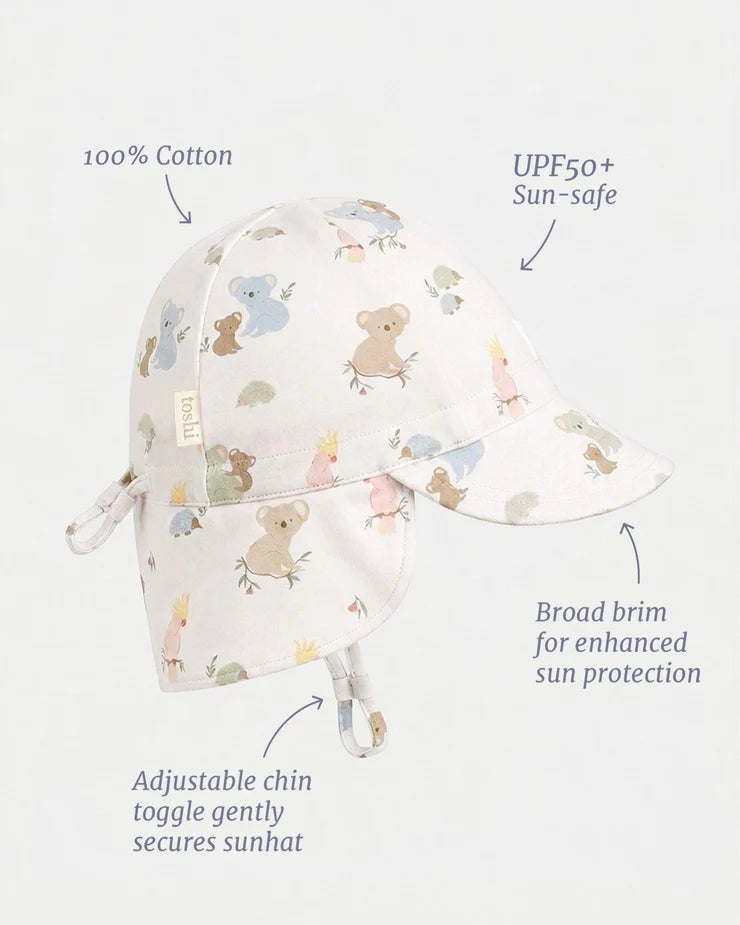 Toshi Flap Cap Arcadia Gumnut Babies Cloud